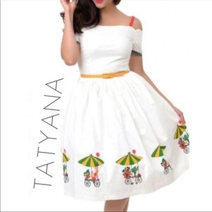 NWT Tatyana Flower Cart scalloped midi dress 3X